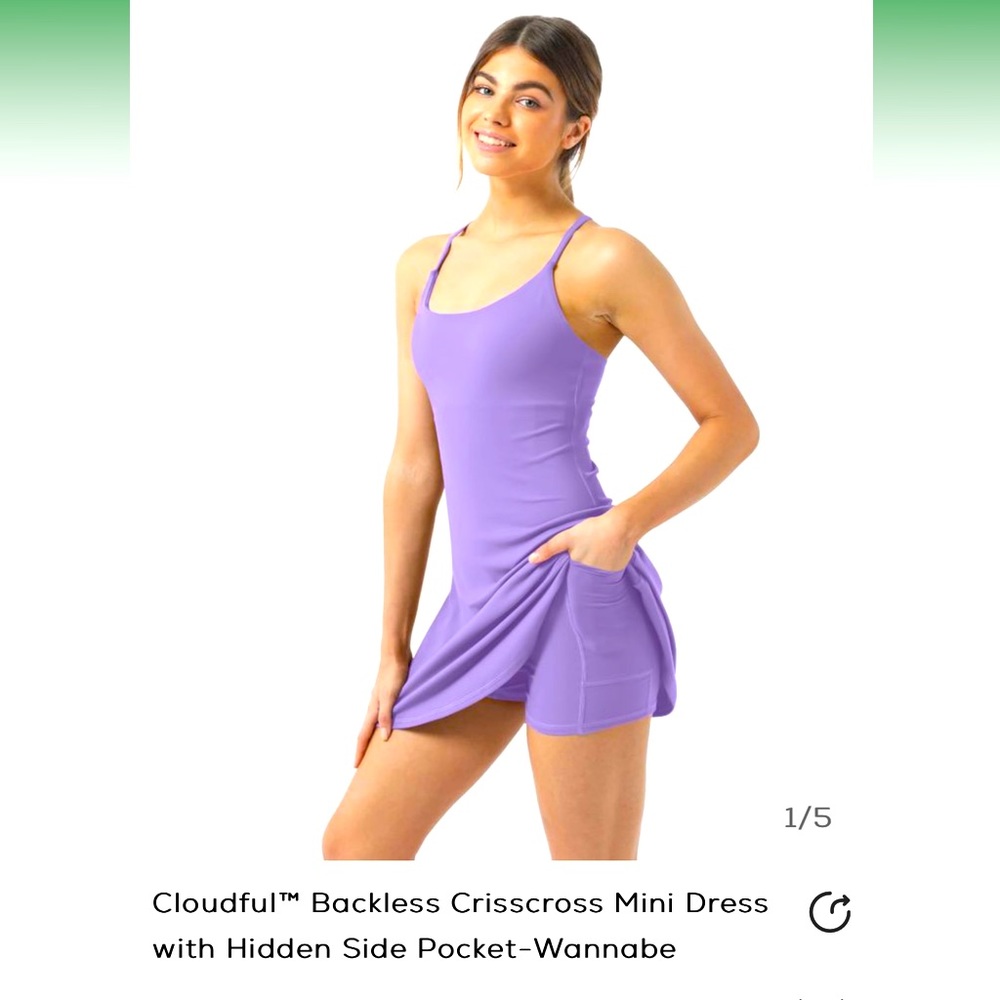 Halara cloudful crisscross purple built in pocket shorts.